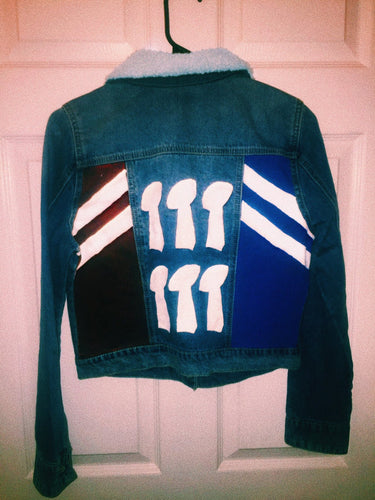 Hand Painted Patriots Denim Jacket - Trophies